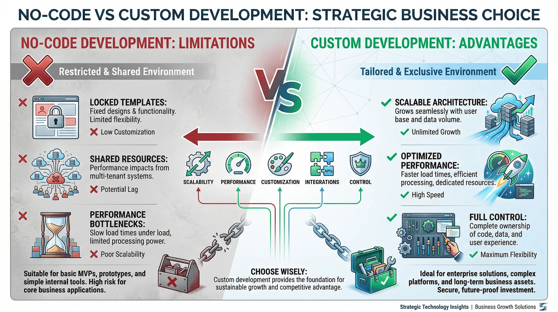 No-Code vs Custom Development Comparison
