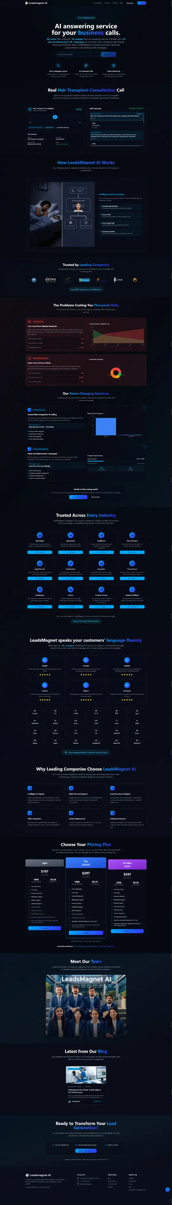 LeadsMagnet.ai AI Receptionist Platform